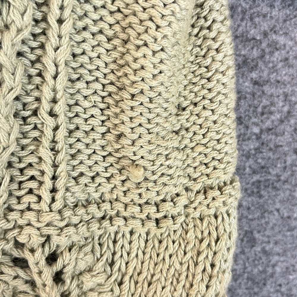 Vintage Hand Knit Cropped Sweater Sage Green Sz M 90s Y2K Fairy Cottagecore Boho - Picture 10 of 11